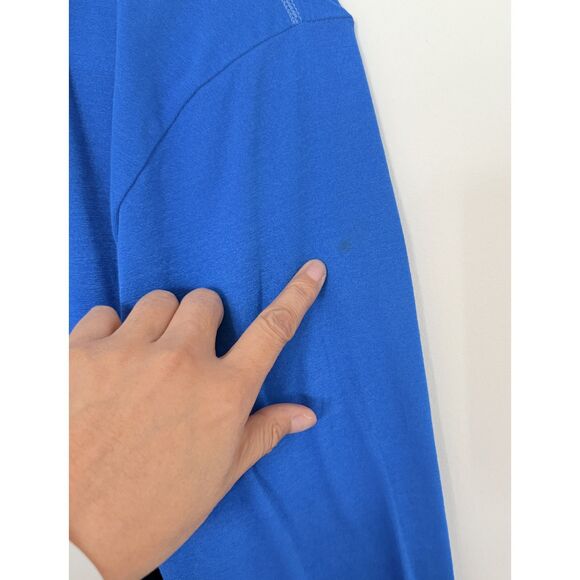 Gymshark Ombre Long Sleeve Blue Stretchy Lightweight Long Sleeve T Shirt Sz L - Picture 7 of 9
